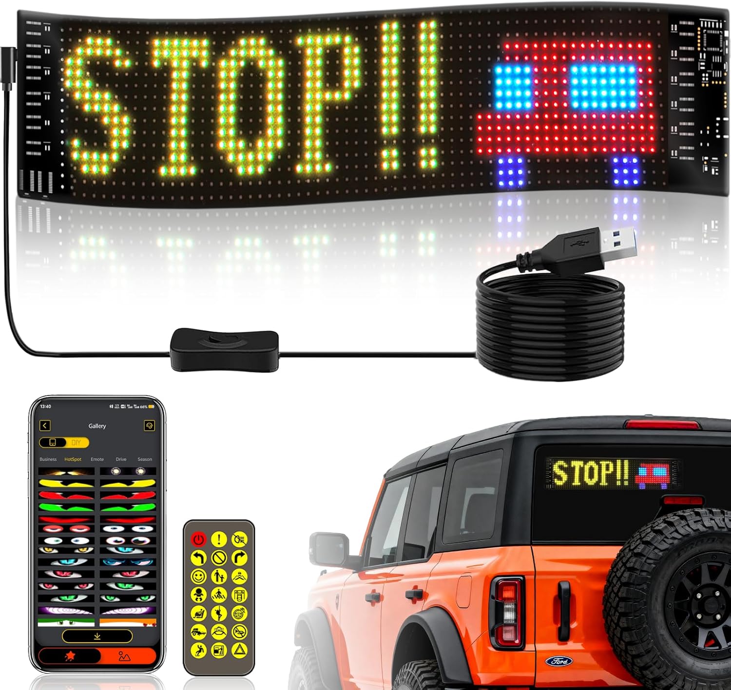 Car Led Light - Panel LED Fleksibel untuk Mobil, Tanda